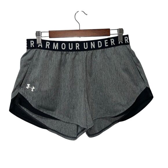 Under Armour Women's Play Up Twist Athletic Shorts Size Large Loose Gray Black - Picture 4 of 9
